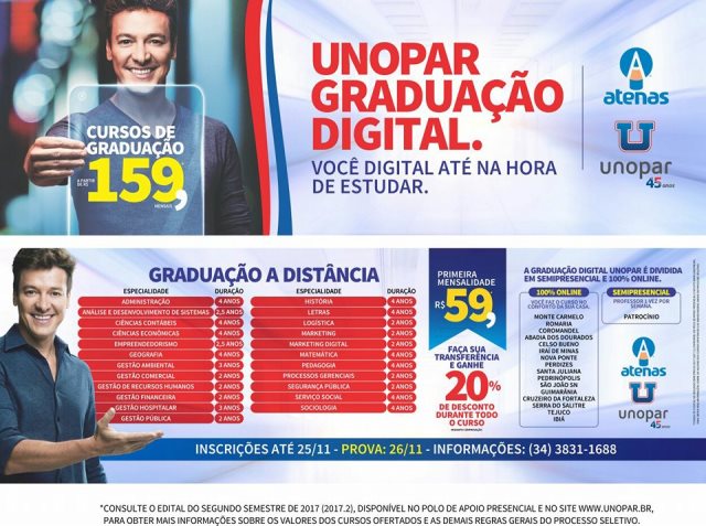 Graduação e Pós Graduação a distancia.  UNOPAR